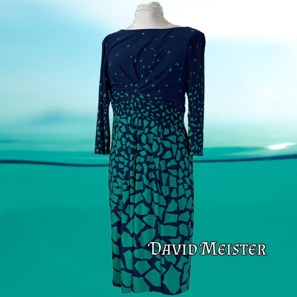DAVID David Meister rouched wrap dress NWT size 10 - Picture 8 of 8